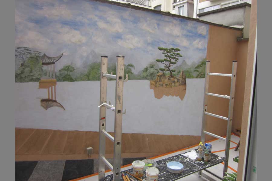 4 Tijdens muurschildering